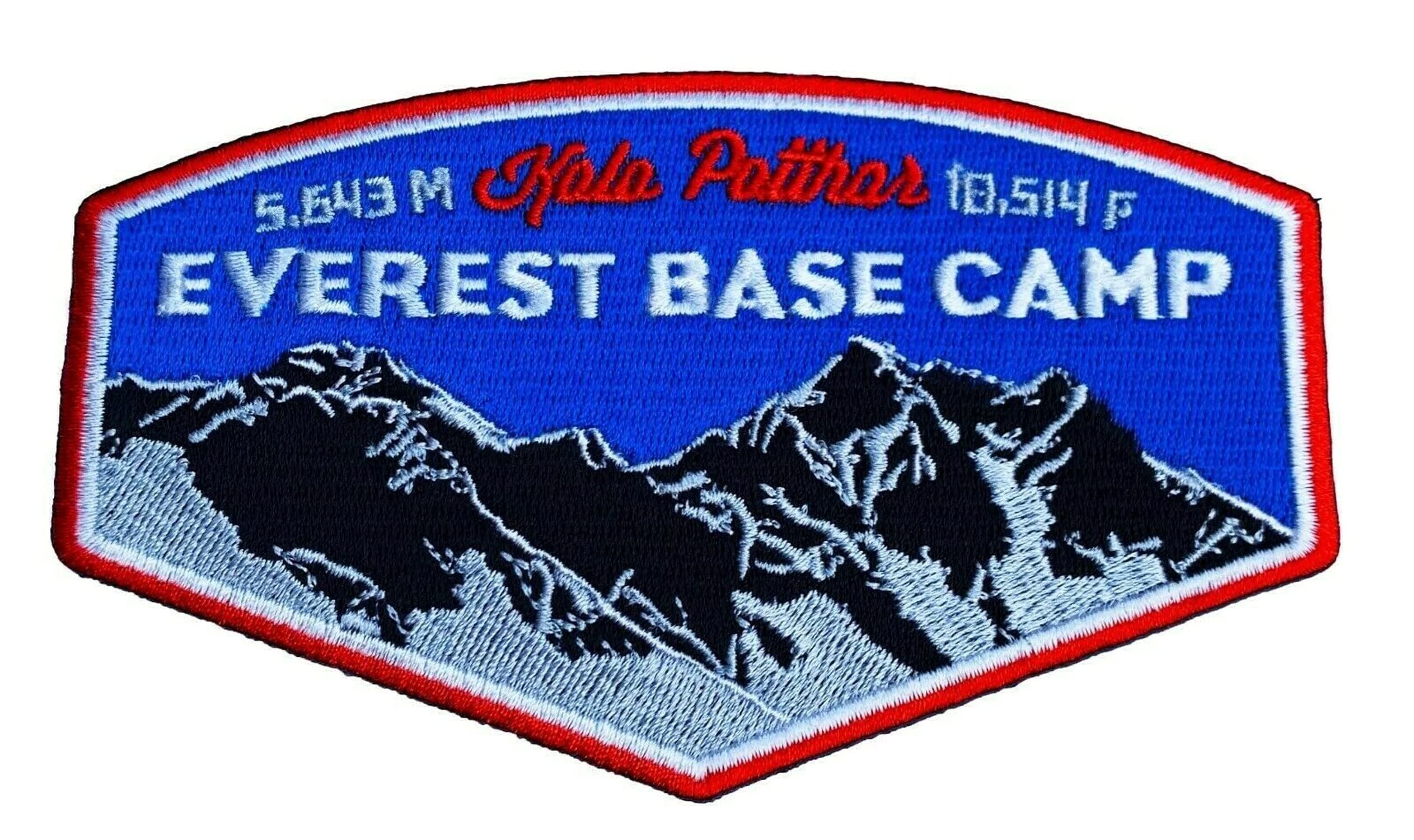 Mount Everest Base Camp Kala Patthar (5 Inch) Fully Embroidered Iron / Sew on Badge Applique Himalayas Mountain Trek Souvenir