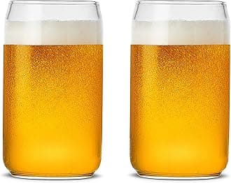 LUXU Beer Glass, 20 oz Can Shaped Beer Glasses Set of 2 -Craft Drinking Glasses,Large Beer Glasses for Any Drink and Any Occasion (Set of 2)