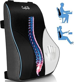 ComfiLife Lumbar Support Pillow for Office Chair Car Seat – Premium Memory Foam Lumbar Pillow – Lumbar Support Pillow for Car, Office Chair – Back Support, Back Pain Relief, Improves Posture