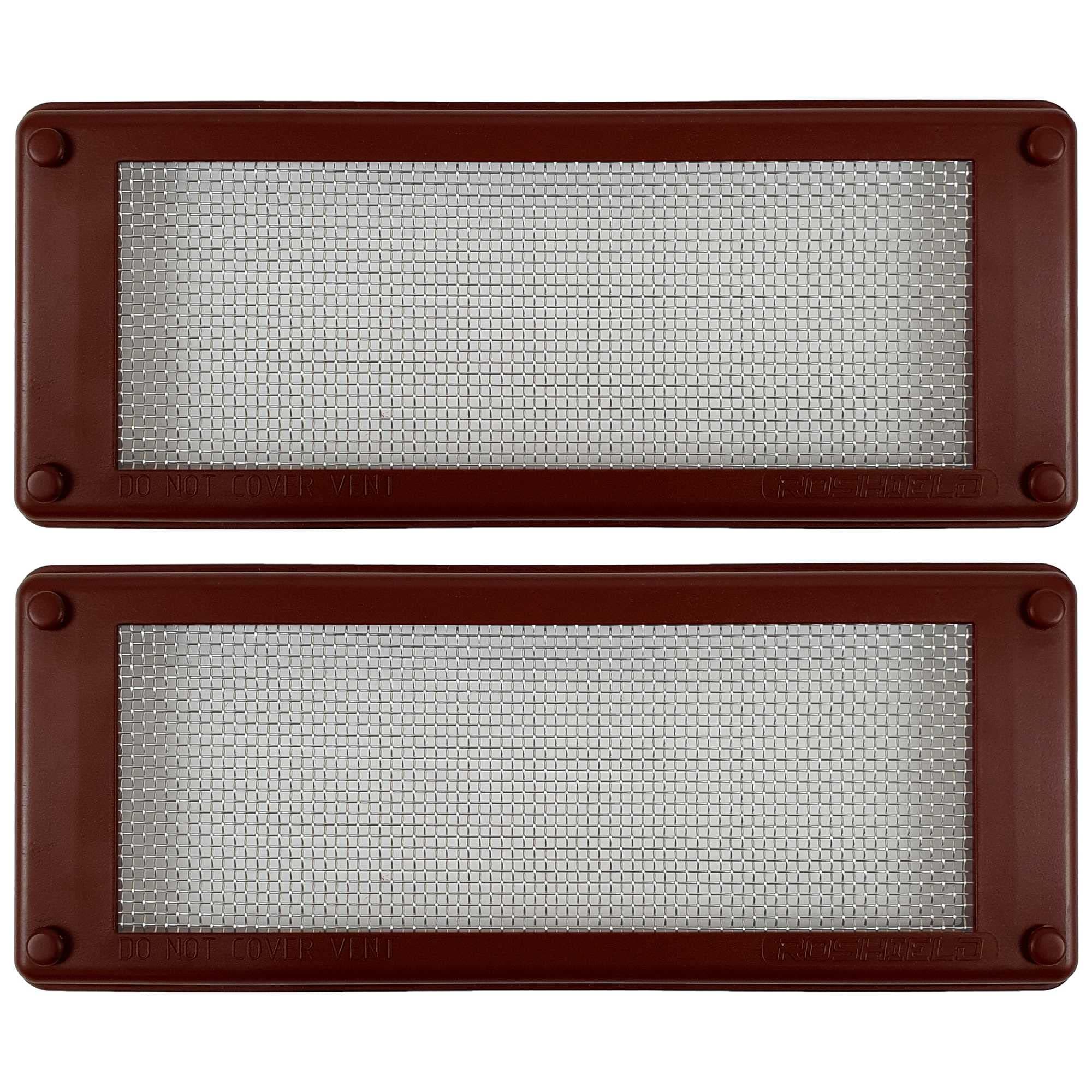 Roshield Pest Proofing Air Brick Mesh Vent Cover | Mouse Insect Rodent Control Prevention x 2 (Brown, Standard)