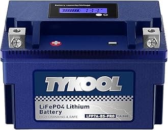 TYKOOL YTX7A-BS -Pro 12.8V 4Ah 240CCA High Performance Lithium Powersports Battery with Smart BMS, Compatible Motorcycle, Scooter,ATV, UTV, Snowmobiles,4 Wheeler, Lawn Mower, and Generator Battery