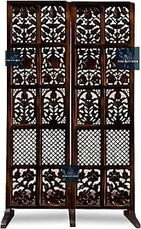 Wooden Partitions Made of Wood Room Divider for Living Room with Stands Hall Bedroom Wall Separator Panel 6 Feet (2 Panel with Stands)