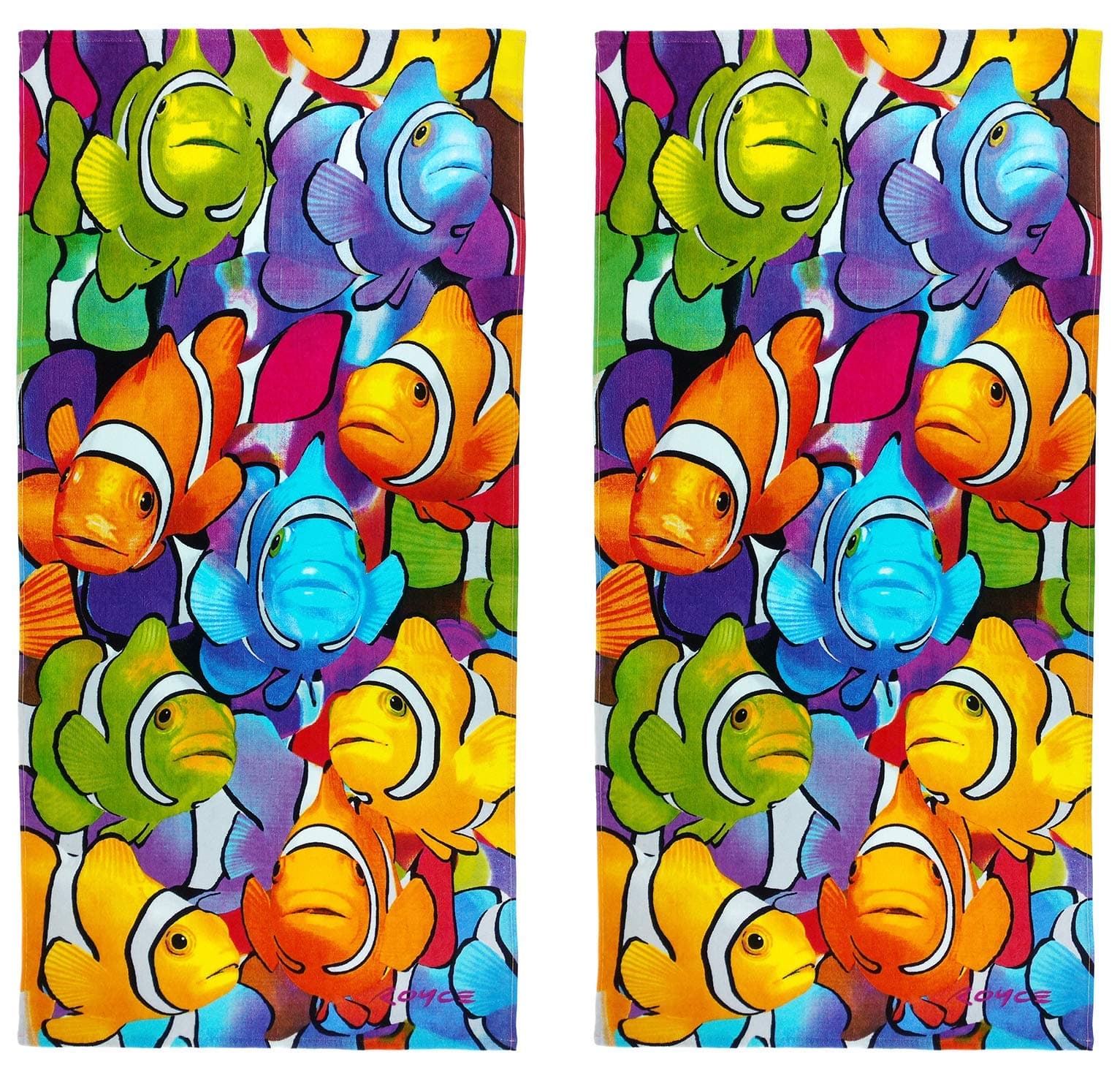 Kaufman - Clownfish School Printed Beach Towel (106031) - 2 Pack Set