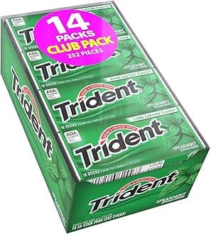 Trident Sugar Free Gum (Spearmint, 18-Piece, 12-Pack)