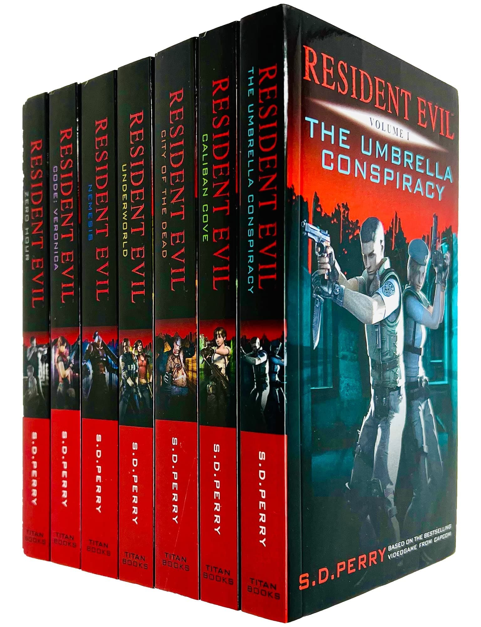 Resident Evil Series Books 1 - 7 Collection Set by S. D. Perry (Umbrella Conspiracy, Caliban Cove, City of the Dead, Underworld, Nemesis, Code: Veronica & Zero Hour)