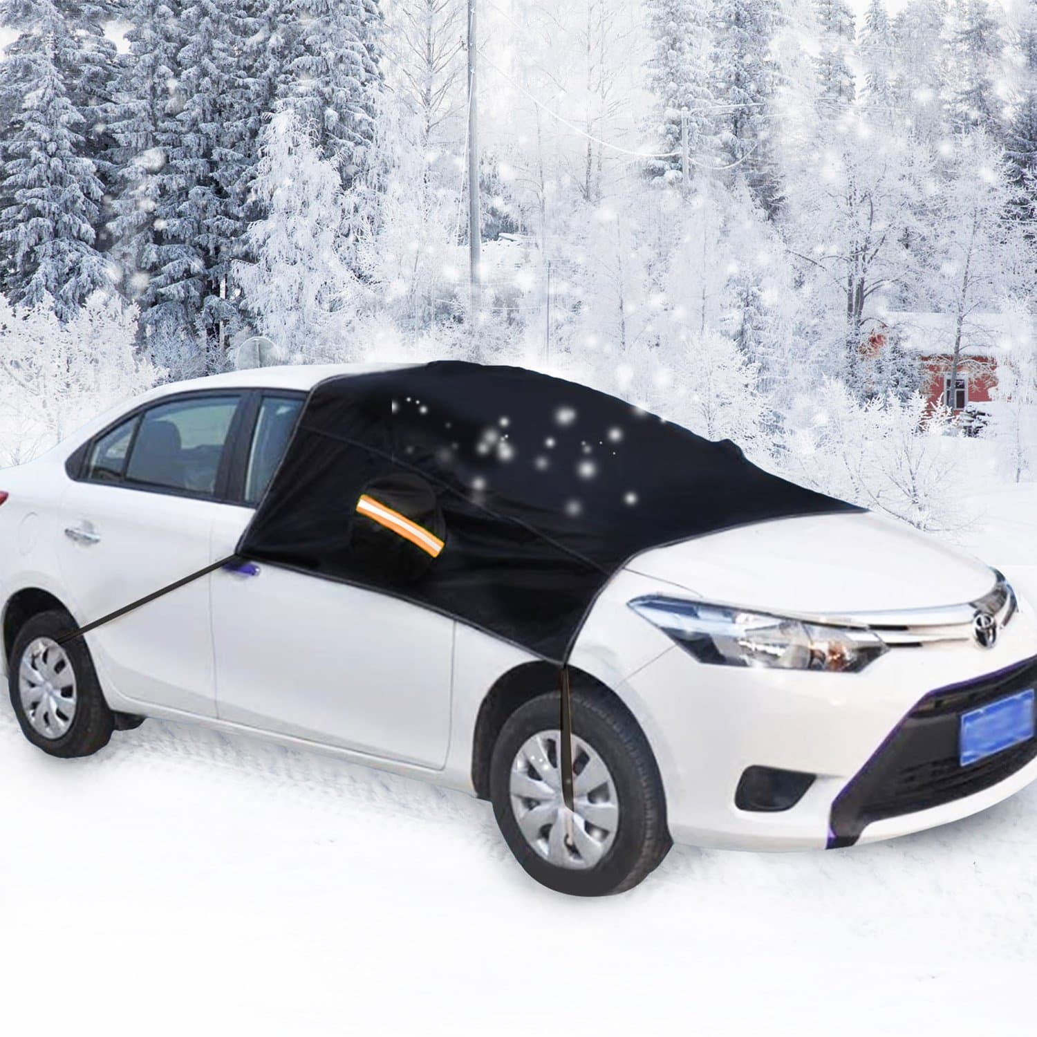 Raiphy Car Windshield Snow Cover Sun Shade Protector Car Windscreen Cover Protect Anti-fouling, Sun-proof,Dust-proof,Weatherproof (Black)