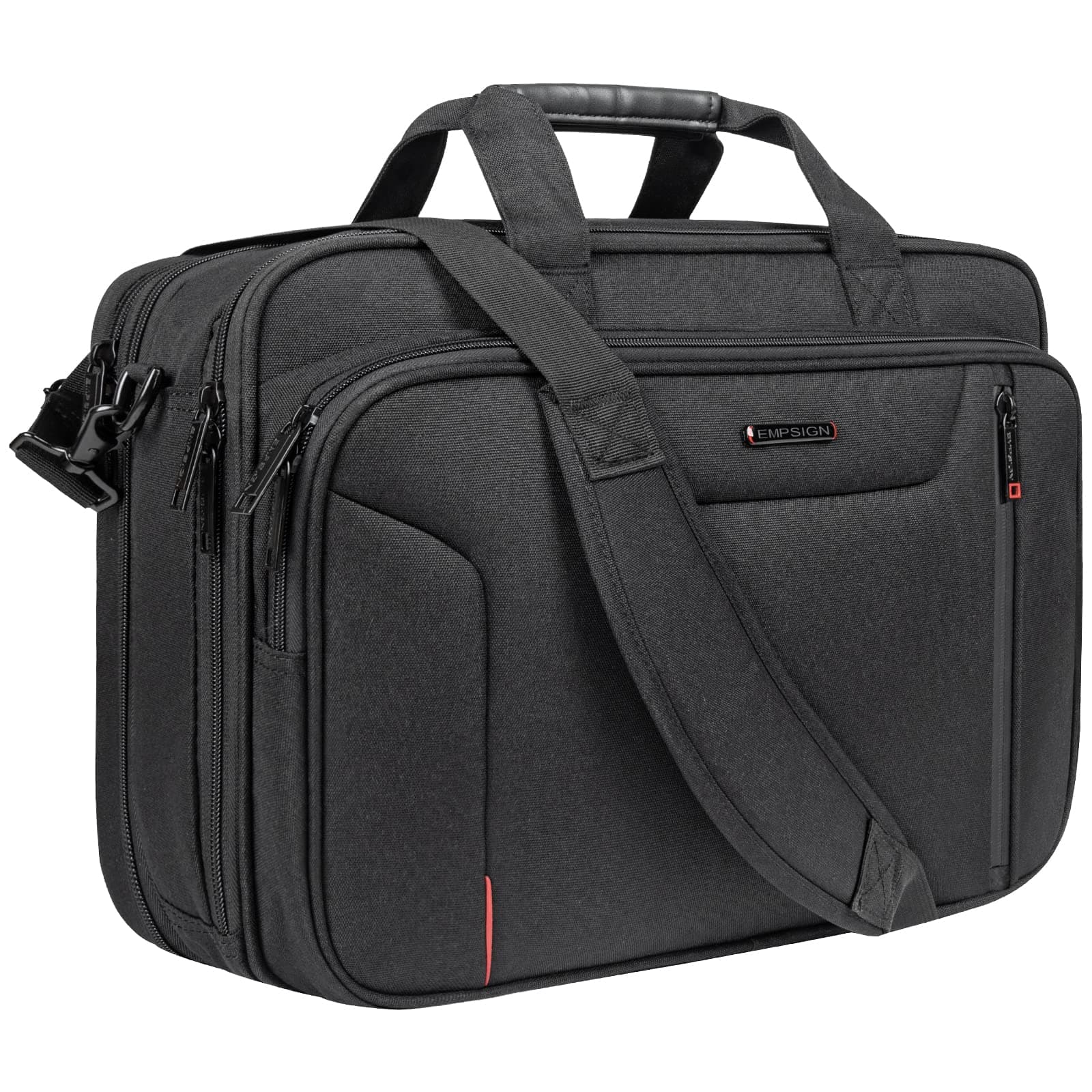 Laptop Bag 17.3 inch Briefcase for Men Large Laptop Case Computer Bag Work Bag Messenger Bag for Business，Black