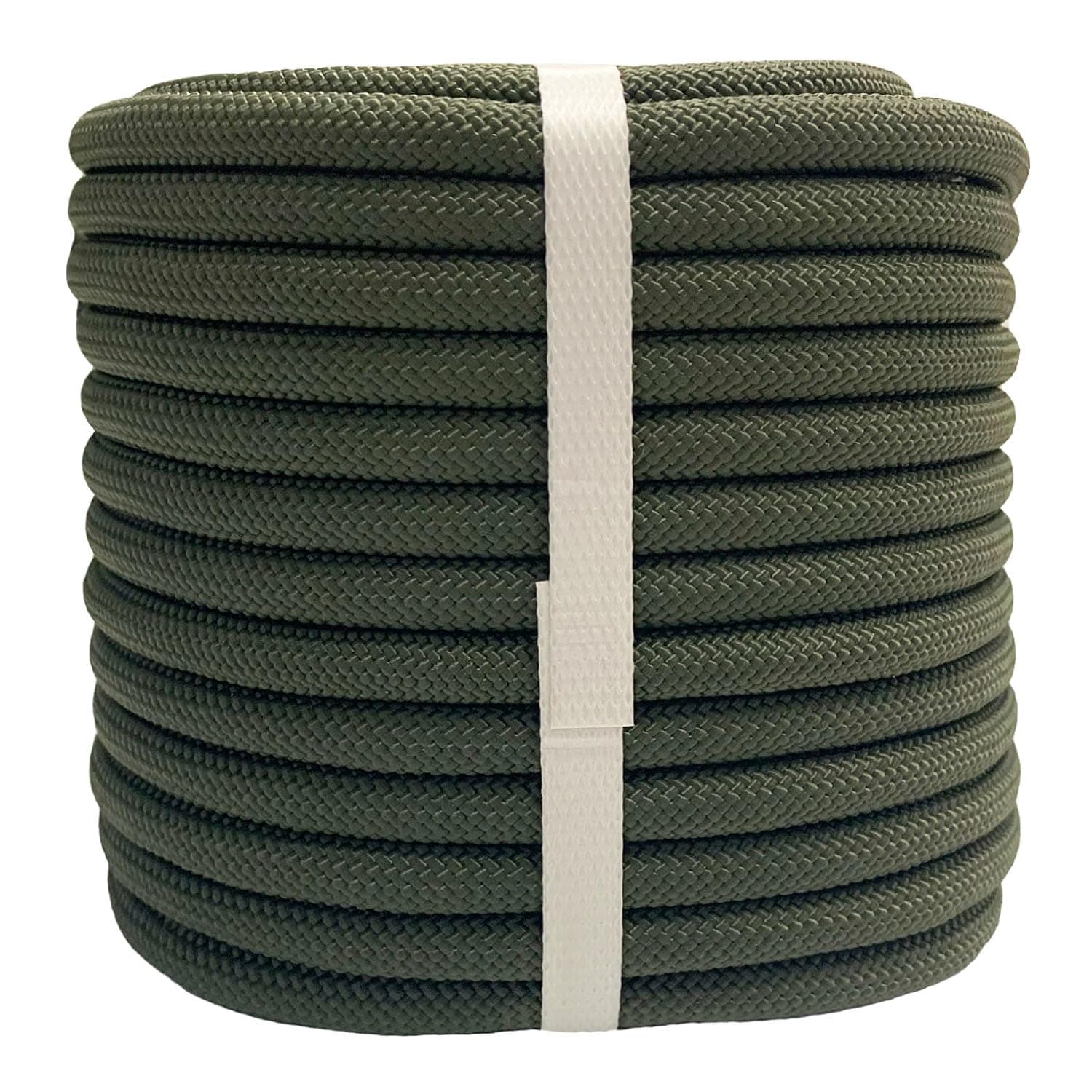 Braided Polyester Arborist Rope (3/8 inch X 100 feet) High Strength Bull Rope for Tree Work Truck Securing Camping Swing, ArmyGreen