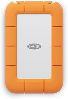 LaCie Rugged Mini external SSD 1TB, 40 Gb/s, 2.000MB/s, compatible with PC Mac iPad & iPhone, Data Rescue Services (STMF1000400)