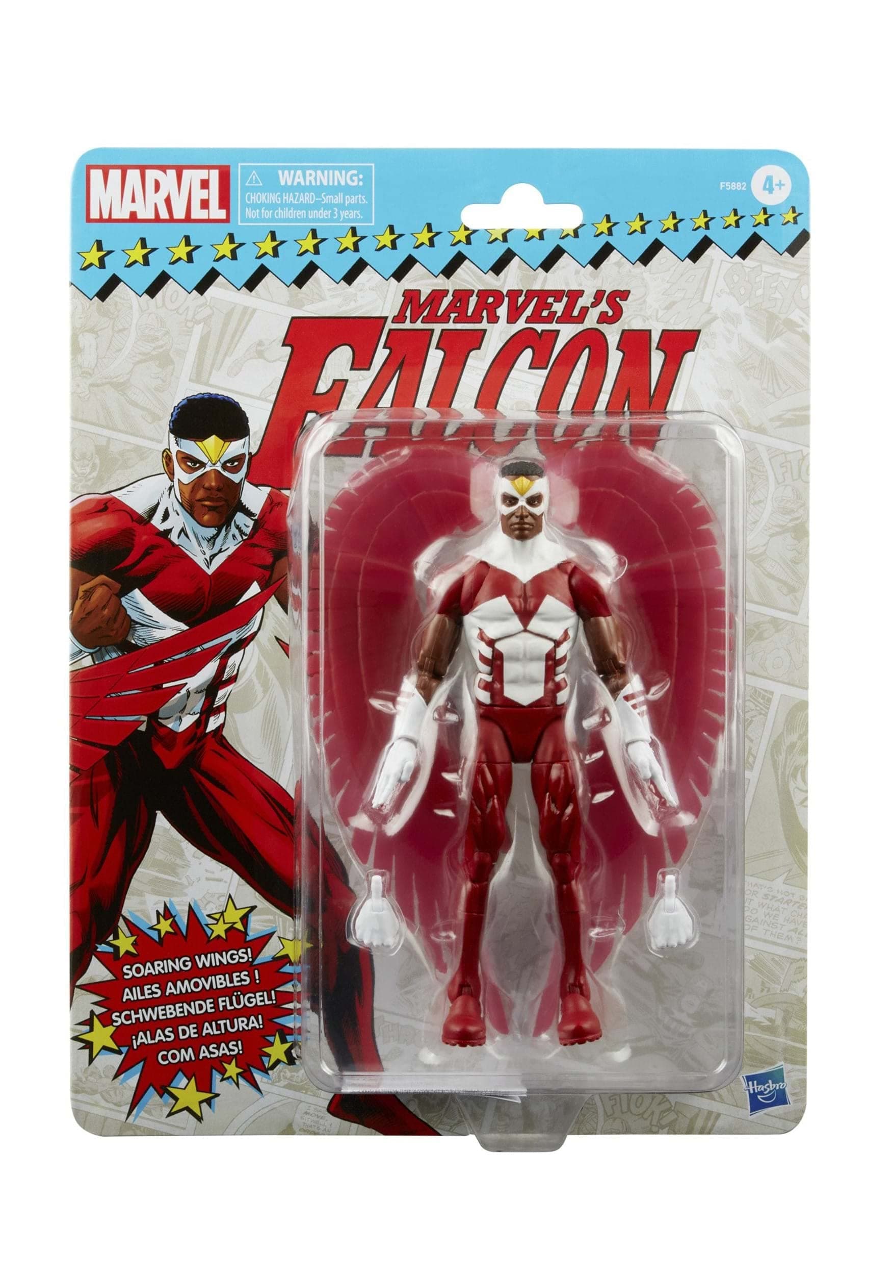 Marvel Legends Series Falcon 6-inch Retro Packaging Action Figure Toy, 3 Accessories