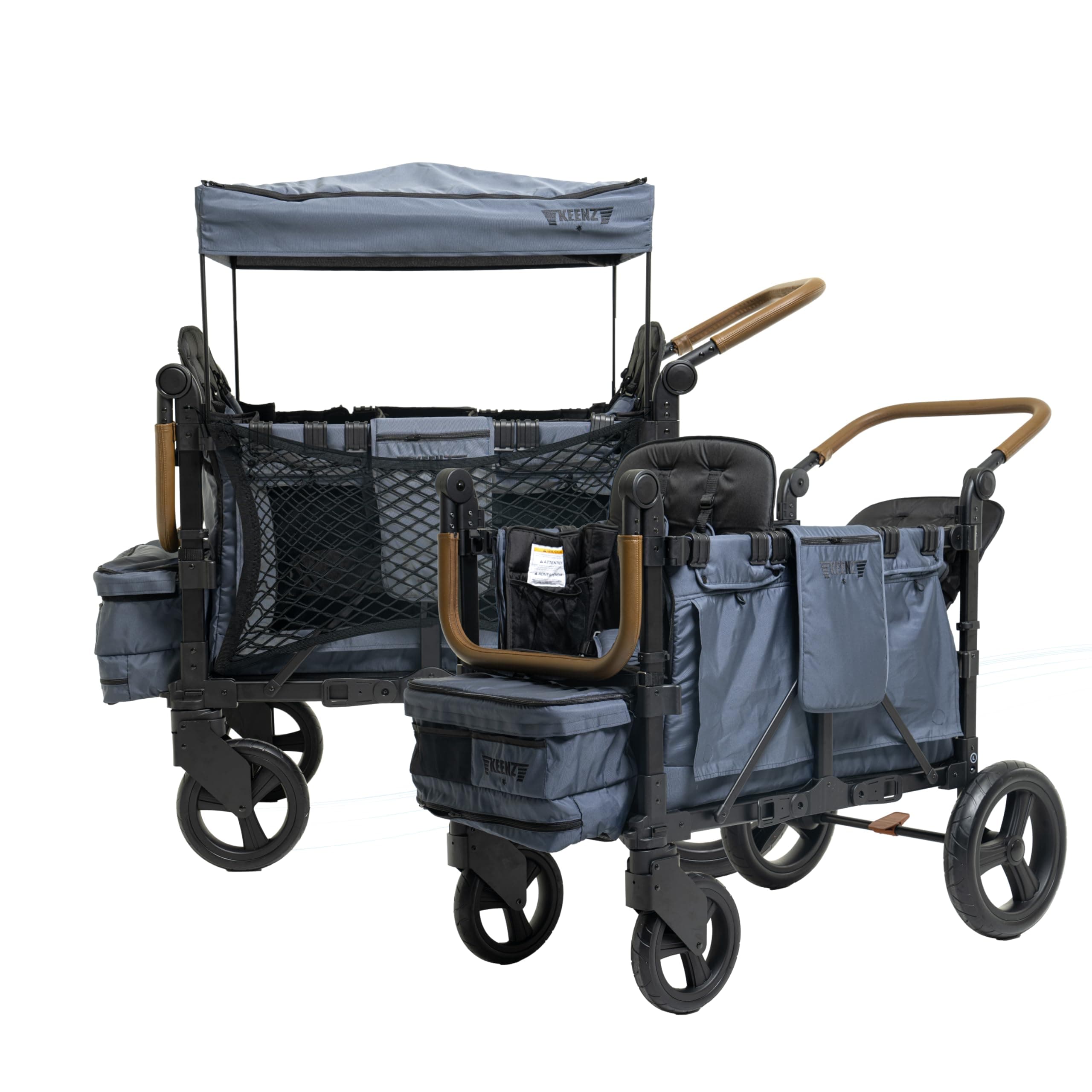 Keenz XC EVO - Luxury Comfort Stroller Wagon | Foldable 2 Passenger with Adjustable Canopy | Blue
