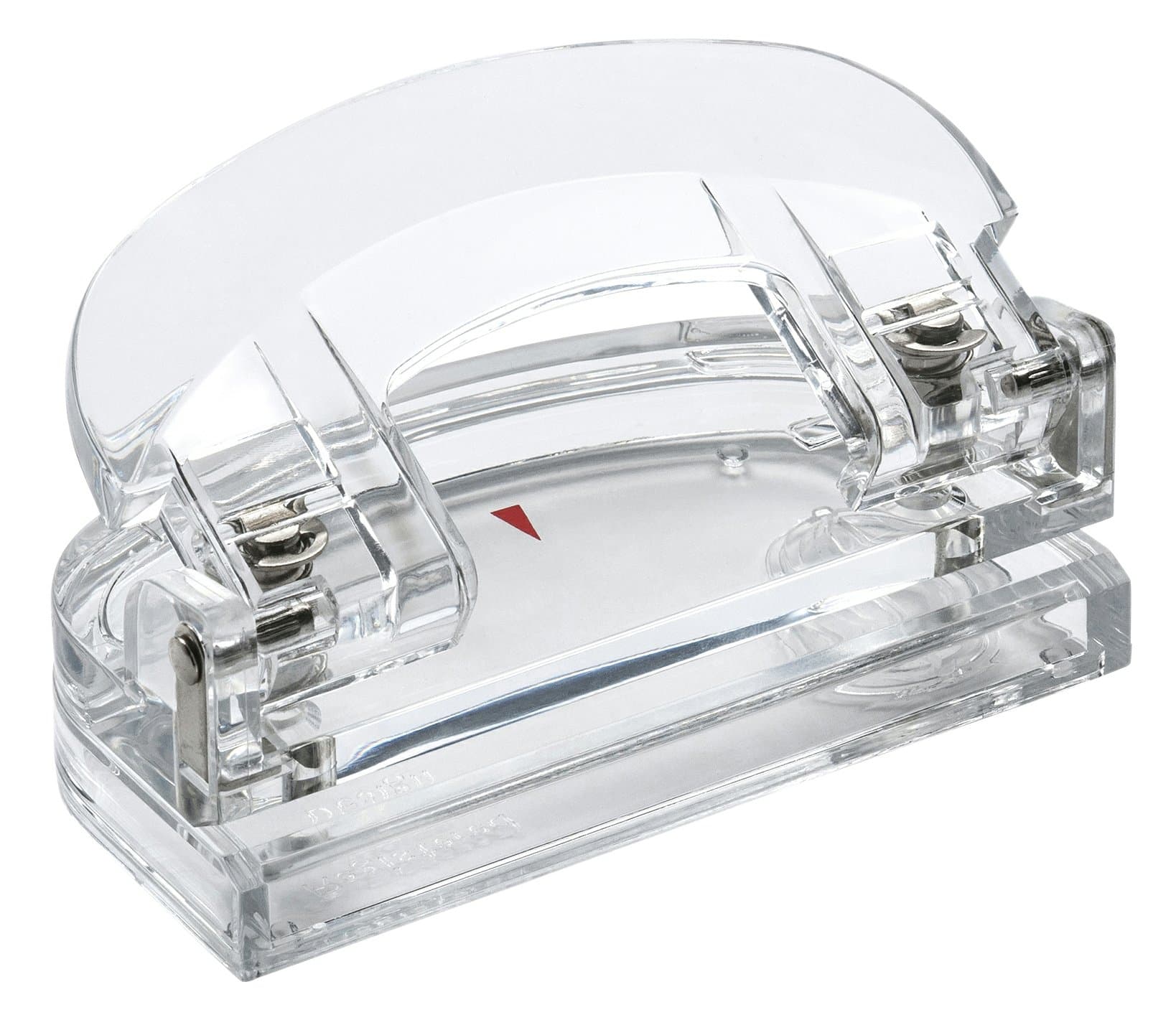 Clear Acrylic Two Hole Punch | 12 Sheet Capacity | Transparent | H6 x W11 x D6.3 cm |