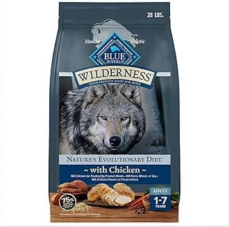 Wilderness Natural High-Protein Dry Food for Adult Dogs, Chicken Recipe, 28-lb. Bag