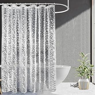 Kuber Industries Abstract (Pack of 4) Shower Curtain (7 Feet) Bathroom Curtain|Ac Curtains|PVC Waterproof Bathtub Curtain|8 Rings Curtain|Bathroom Window Curtain|Stone Print|Transparent