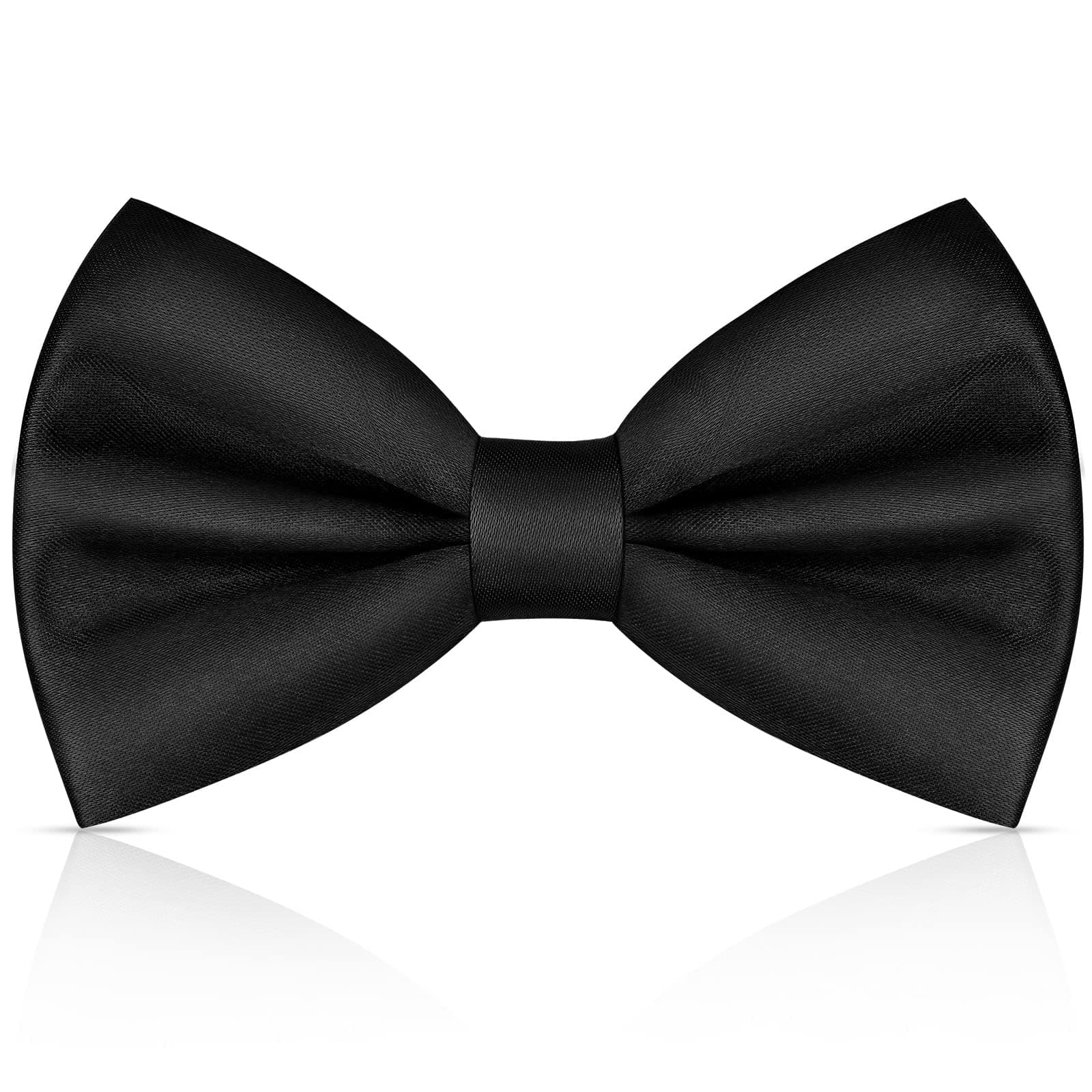 Men's Bow Tie, Classic Solid Color Pre-Tied Bow Tie for Men, Satin Tux Bowtie, Adjustable Formal Neck Bowtie for Parties, Wedding