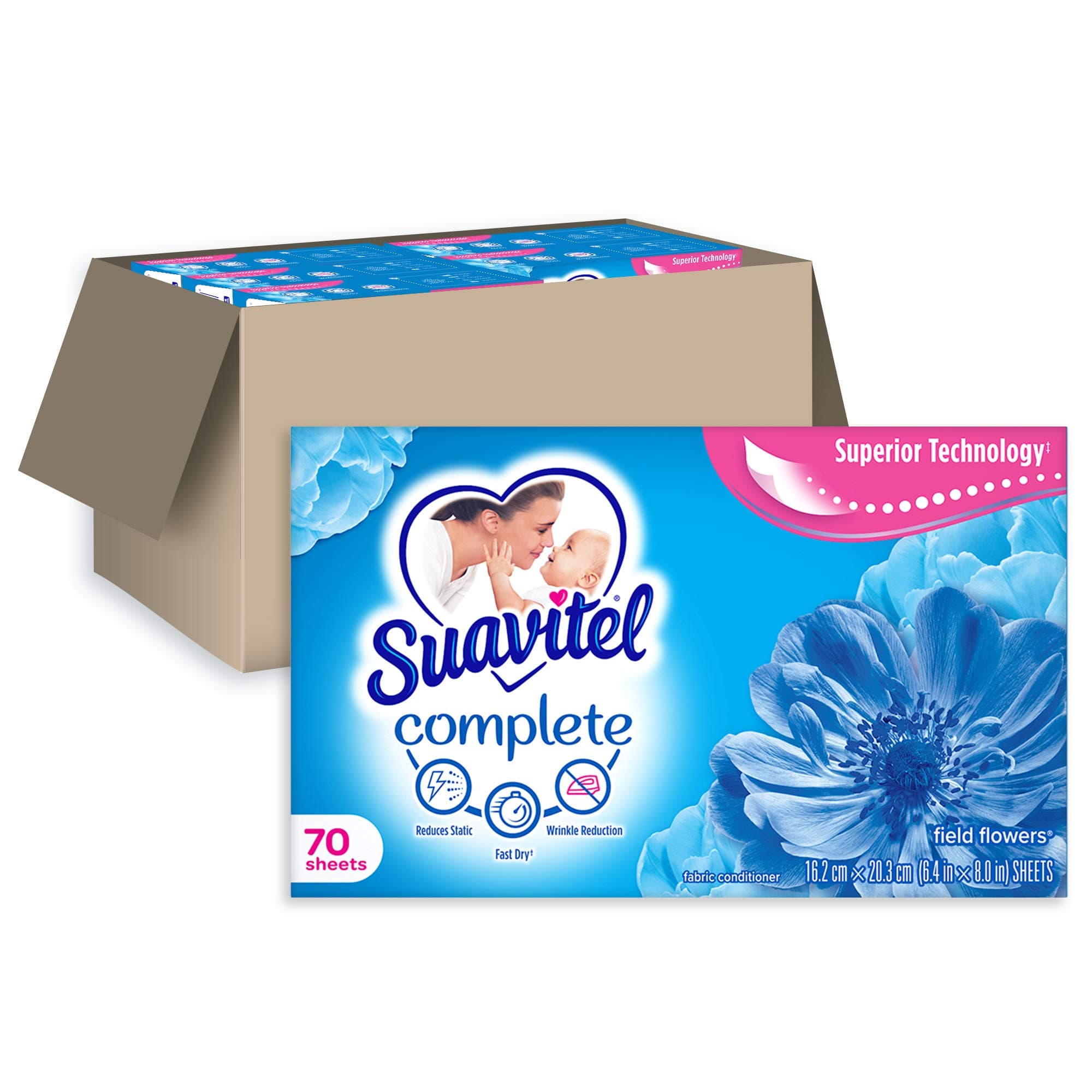 Complete Dryer Sheets, Field Flowers, 70 Sheets | Compare to Dryer Balls | Household Supplies | Laundry Scent Boosters, Laundry Sheets & Laundry Softener | Model Number: 139375
