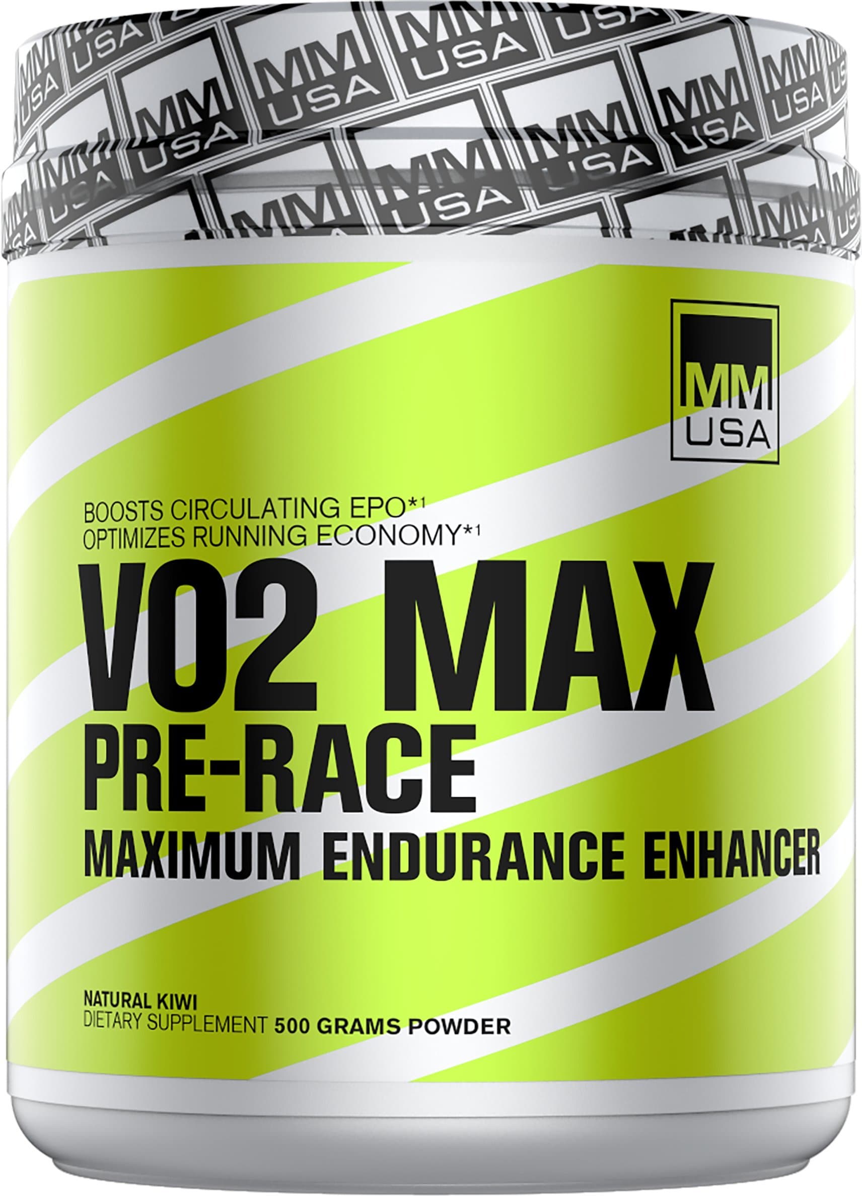 MMUSA VO2 MAX PRE-RACE MAXIMUM ENDURANCE ENHANCER, 500 Gram, Natural Kiwi
