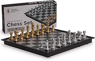 Yellow Mountain Imports Travel Magnetic Chess Set (25 centimeters) - Folding and Portable Board Game