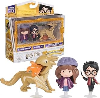 Harry Potter, Micro Magical Moments Year 4 Set with Harry, Hermione & Hungarian Horntail Dragon Toy & Display Case, Kids Toys