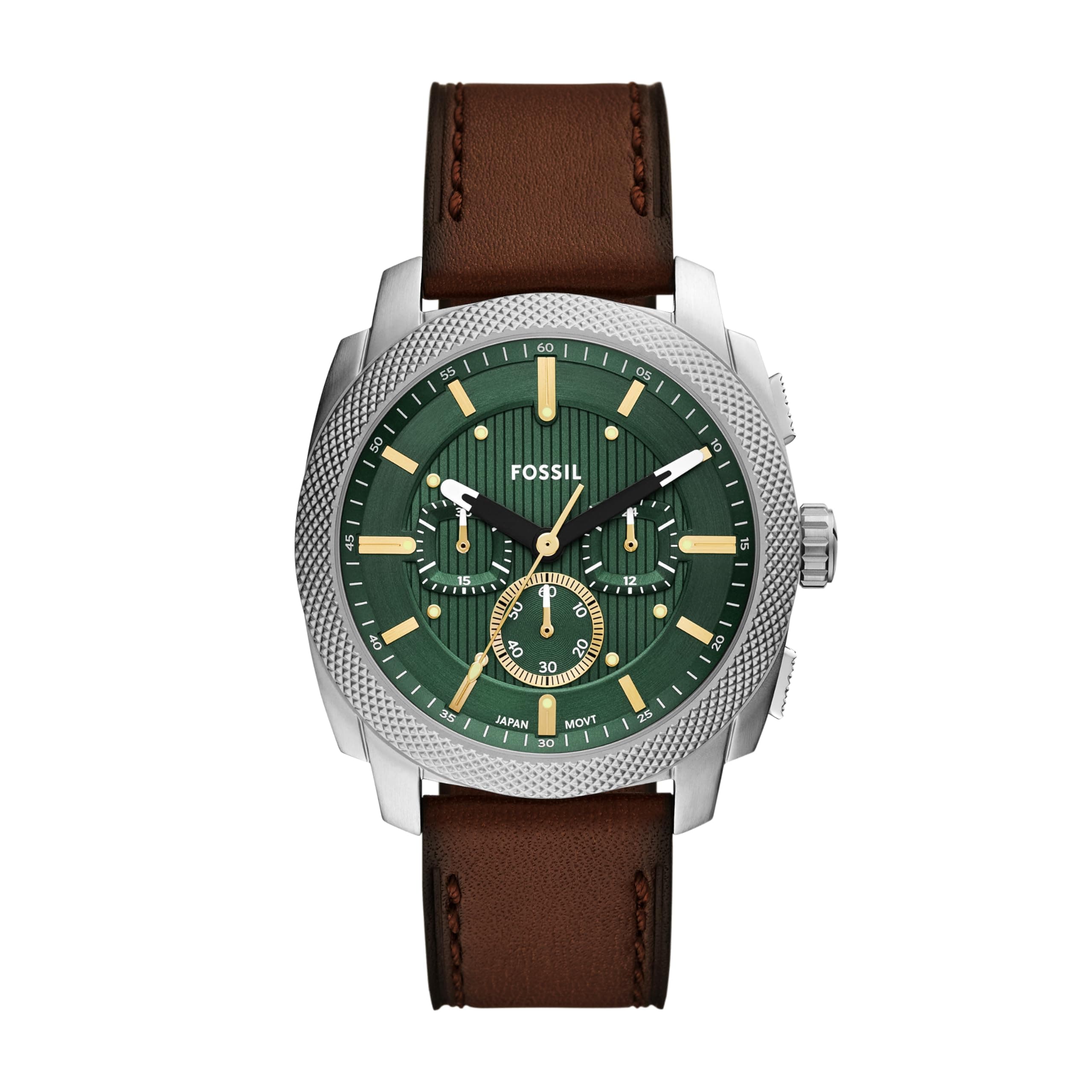 Fossil Machine Brown Quartz Leather Watch FS6100