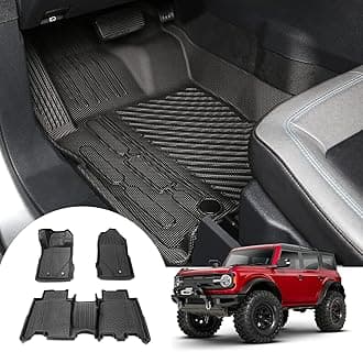 Mabett Floor Mats for Ford Bronco Accessories 2021 2022 2023 4-Door Black Floor Liners Protect Car Floors