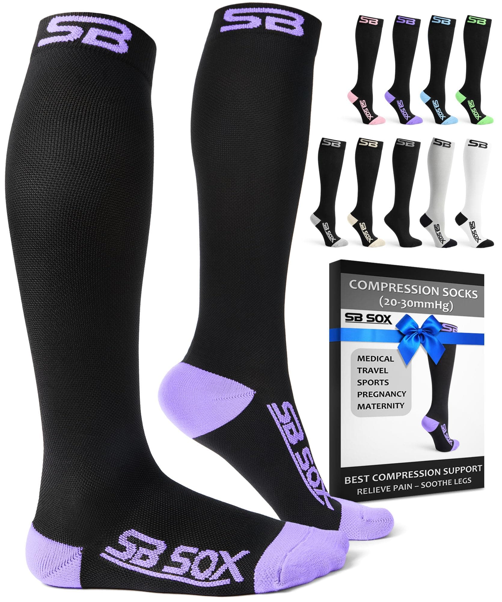 Compression Socks for Men & Women (20-30mmHg) – Best Compression Socks for Travel, Medical, Sports, and Daily Wear - XXL Sizes too!