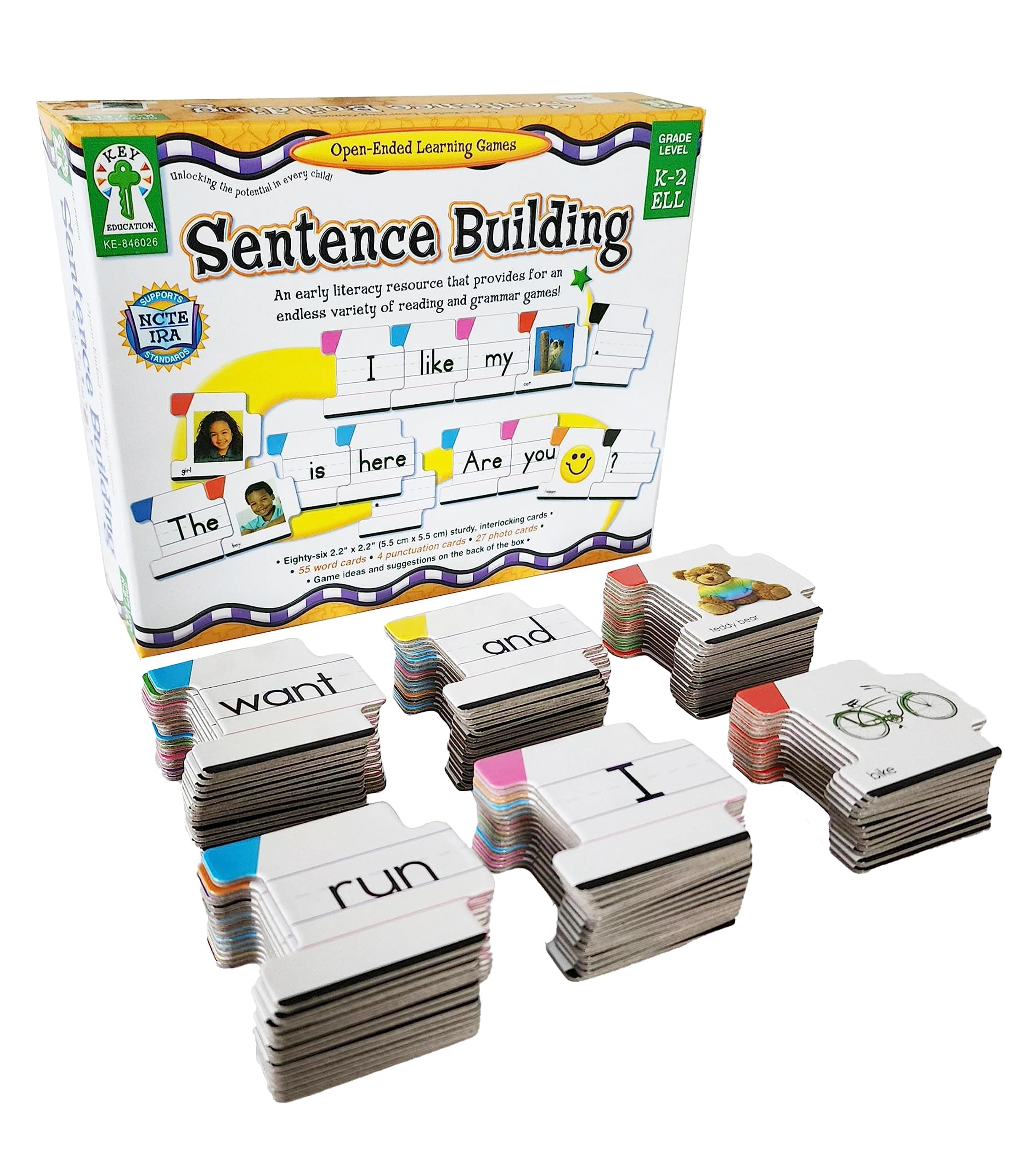 Key Education Sentence Building Game, Phonics Puzzles for Kids Ages 6-8, Lear...