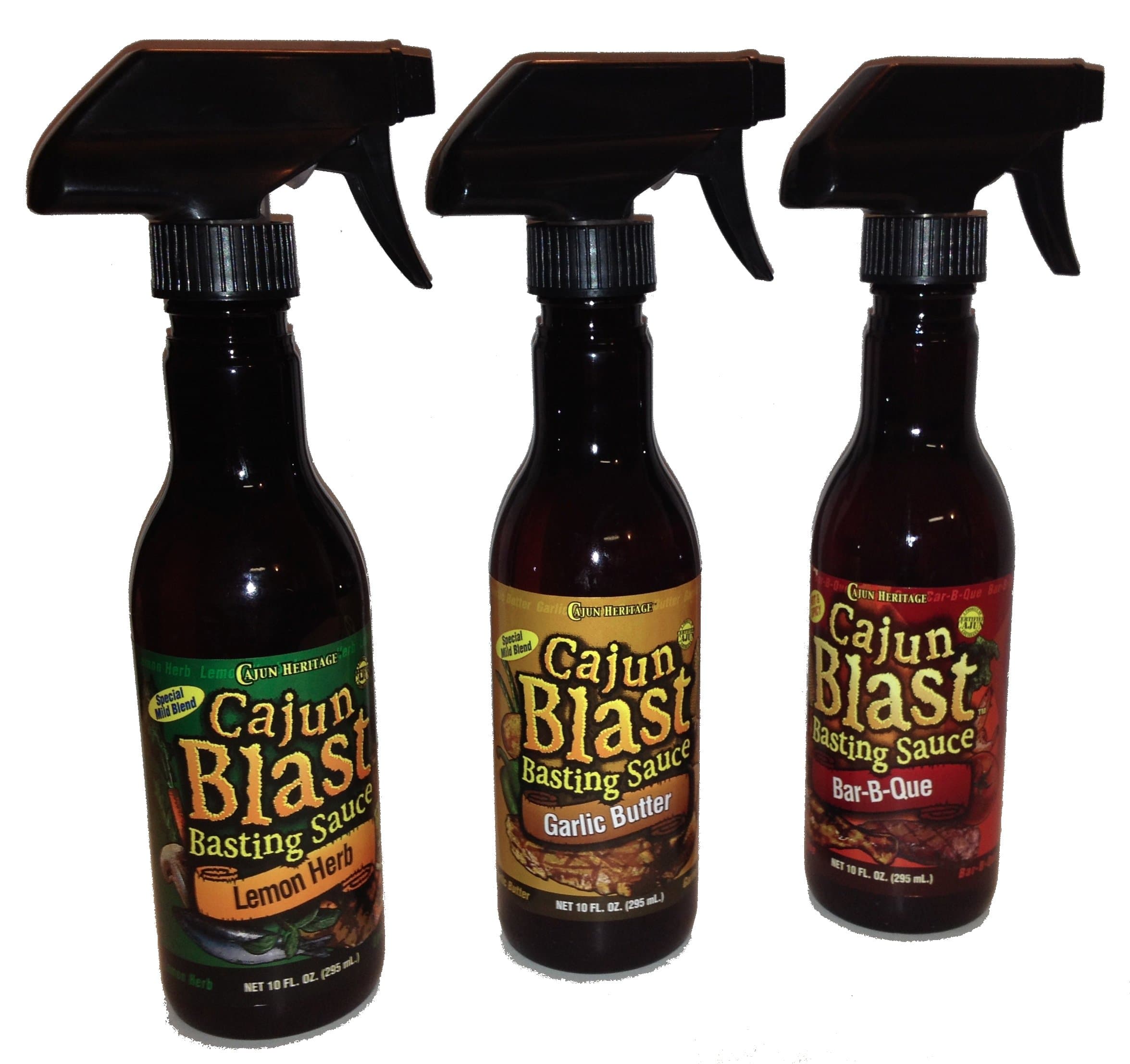 Basting Sauce Bundle - 1 each of Garlic Butter, Lemon Herb and Hot and Spicy Bar-B-Que Basting Sauces, 10 Fluid Ounces each (3 Spray Bottles, 30 Fluid Ounces Total)