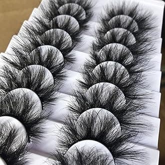 GMAGICTOBO False Eyelashes Fluffy Wispy Eyelashes Faux 3D Mink Lashes Thick Volume Long Soft Dramatic Strip Eye Lashes Pack 8 Pairs