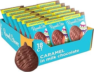 Russell Stover Easter Caramel Milk Chocolate Easter Egg, 1.3 oz each (Pack of 18)
