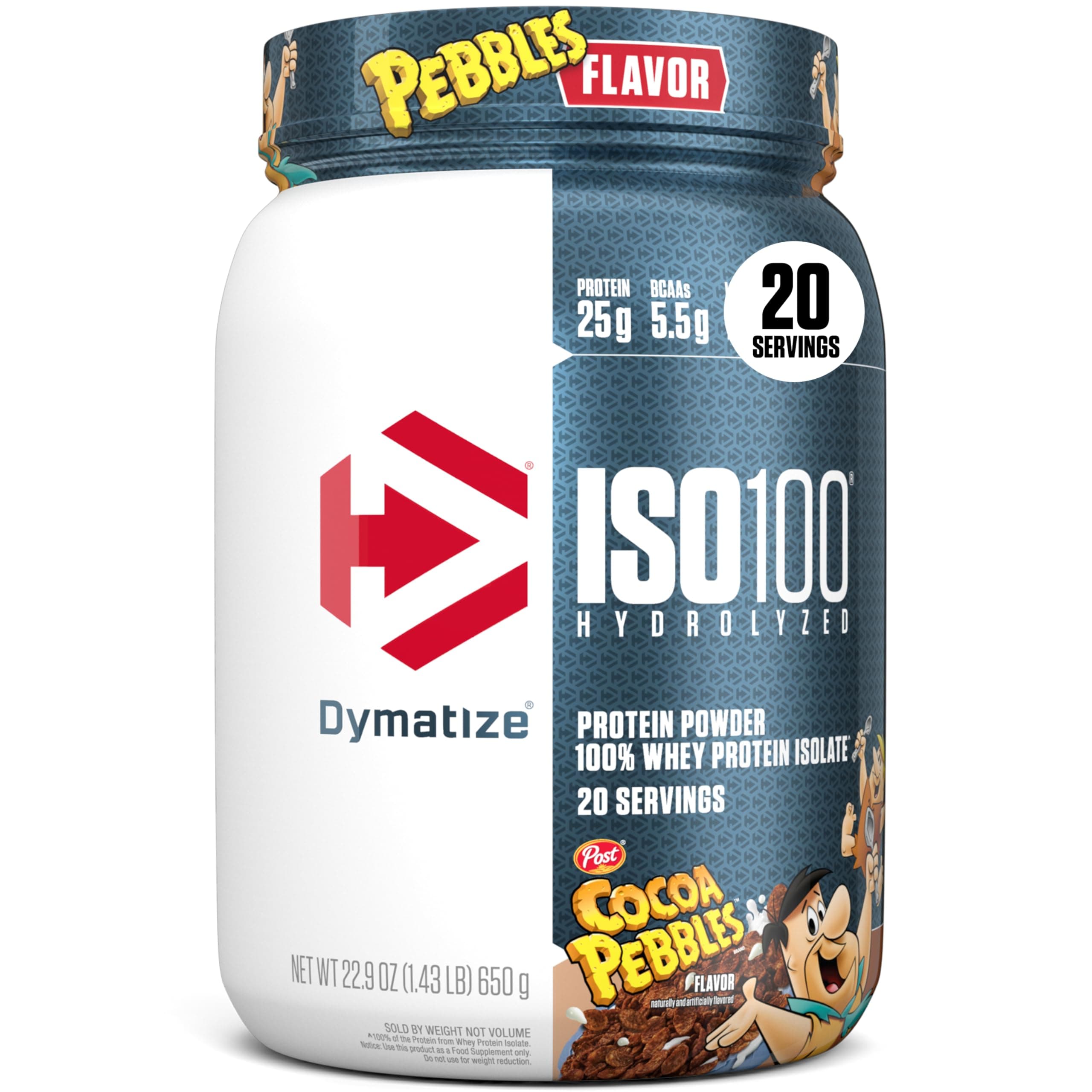 x Cocoa Pebbles ISO100 Whey Protein Powder Isolate, 25g of Protein, 20 Servings, 5.5g BCAAs, 120 Cal., Gluten Free, 1g Fat, 1g Sugar, 2g Carb