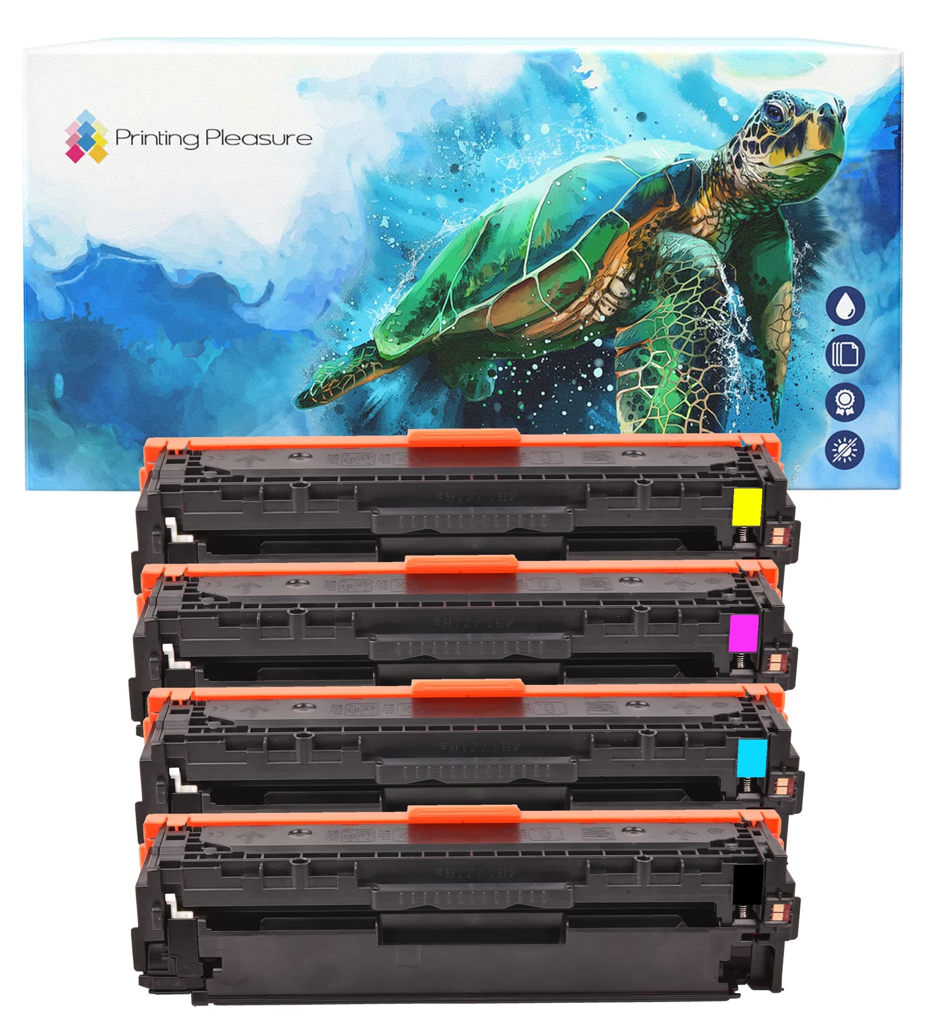 4 (FULL SET) Compatible CF210X-CF213A Toner Cartridges for HP LaserJet Pro 200 Color M251N M251NW MFP M276N M276NW Canon MF8230Cn MF8280Cw - Black/Cyan/Magenta/Yellow, High Yield