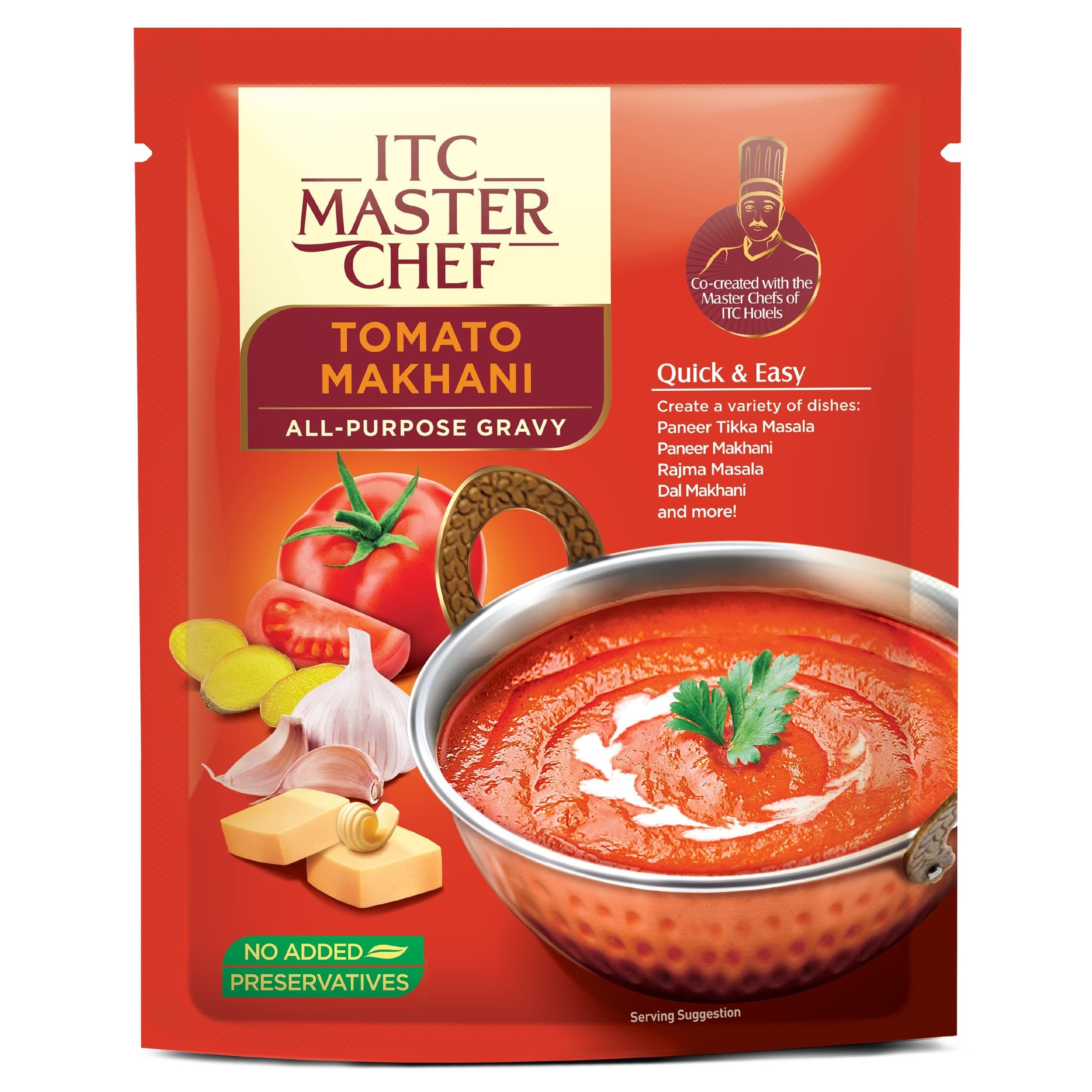 ITC Master Chef Tomato Makhani All-Purpose Gravy 200Gm, Ready To Cook Indian Base Masala Curry Paste - 200 Gm