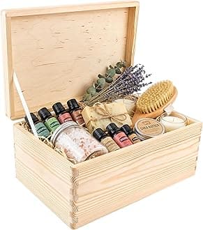 Creative Deco Large Plain Wooden Storage Box with Lid | 30x20x14cm (+/-1 cm) | Hinged Lid | Unpainted Easter Gift Box Kitchen Storage | ROUGH & UNSANDED Wood Keepsake Memory Craft Chest