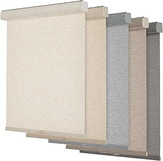 Persilux Light Filtering Roller Shades for Windows,Cordless,Linen Fabric,Roller Blinds,Thermal Insulated Fabric UV Protection Shades for Home,Office,Bedroom,Door,Light Filtering-Cream,33" W X 84" H