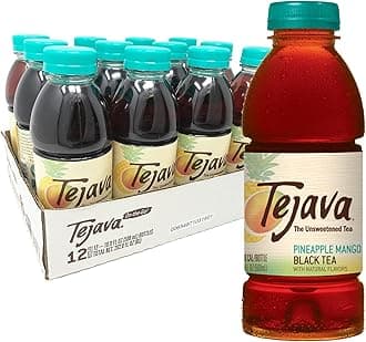 Pineapple Mango Black Iced Tea, 12 Pack, 16.9oz PET Bottles, Unsweetened, Non-GMO, Kosher, No Sugar or Sweeteners, No calories, No Preservatives, Brewed in Small Batches