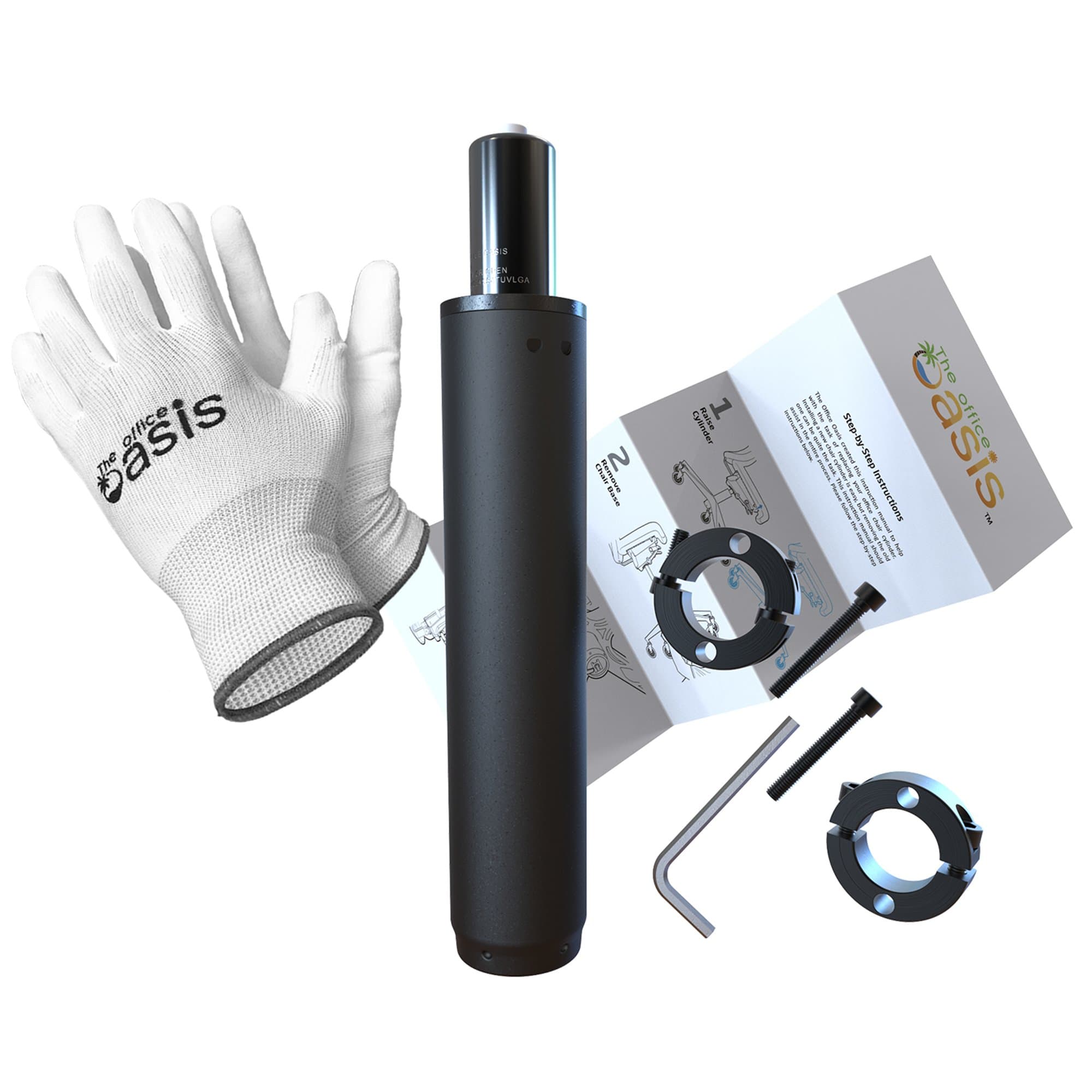 Office Chair Cylinder Replacement with Removal Tool, Heavy Duty Hydraulic - Pneumatic Gas Lift Piston for Office Chairs and Gaming Chairs, Universal Fit, Black