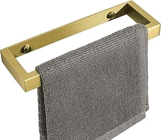 Hand Towel Holder 20CM Small Towel Rail Wall Mounted Self Adhesive & Screw Towel Ring SUS304 Stainless Steel No Drilling for Bathroom, Brushed Gold