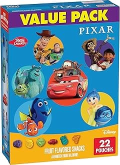 Disney Pixar Fruit Flavored Snacks, Gluten Free, Kids Snacks, Value Pack, 22 Ct, 17.6 oz