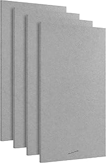 Acoustic Panels, 4 Pack ROOM KIT, Large, 116 x 58cm, Mid Grey