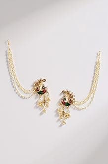 Metal Gold Plated and Pearl Earrings for Women & Girls