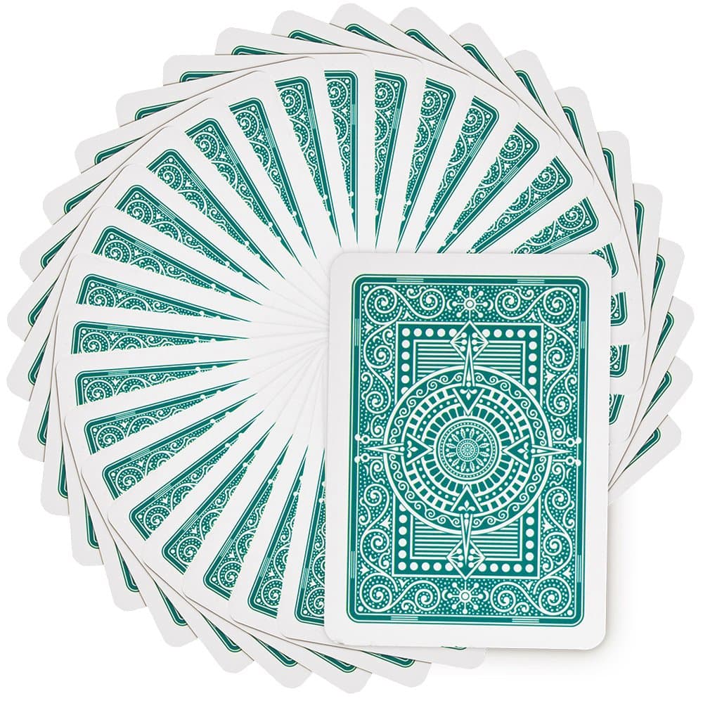 Texas Poker 2 Jumbo Index 100% Plastic Playing Cards (Dark Green)