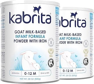 Goat Milk-Based Infant Formula Powder with Iron, DHA, ARA & Prebiotics, for Infants 0–12 Months, Non-GMO, 28 oz (Pack of 2)