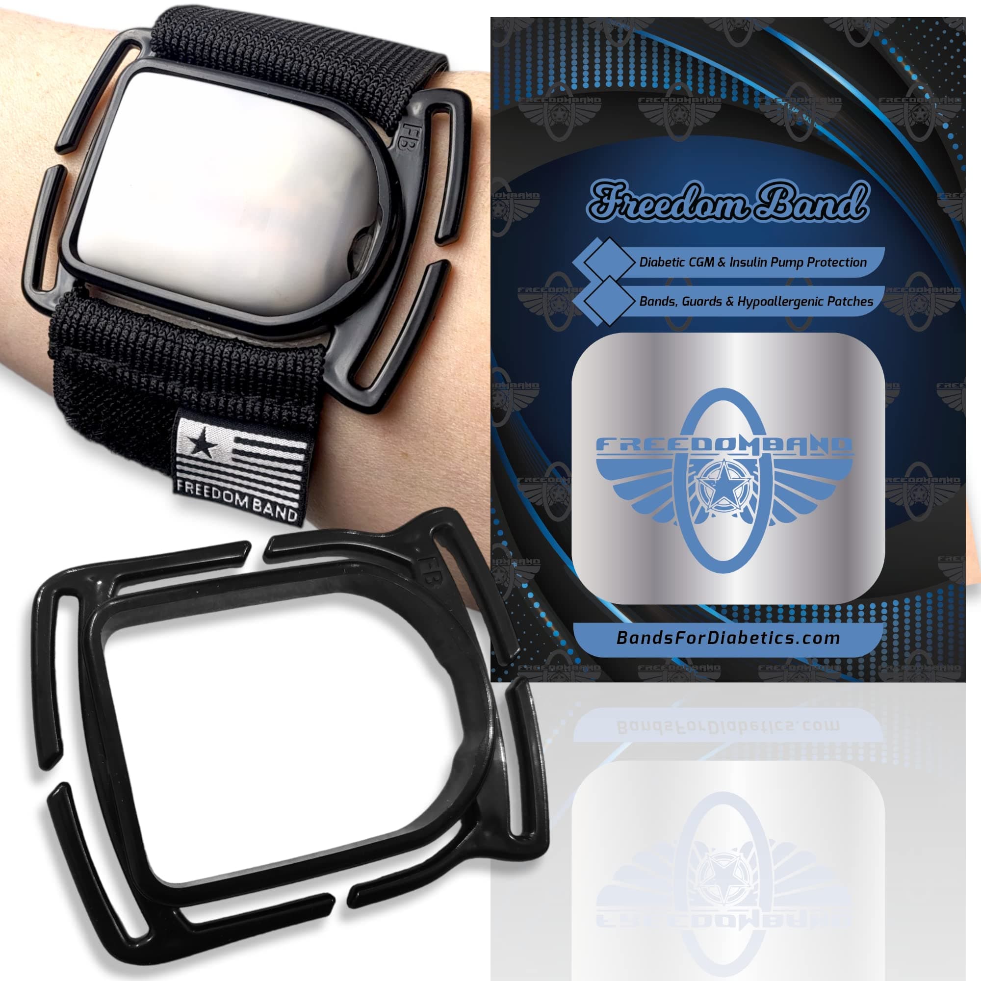 Armband for Omnipod 5 and Dash Adjustable & Flexible Transmitter Protector Sensor Guard Cover Leg Arm & Waist Band (6-30" Inches, Black)