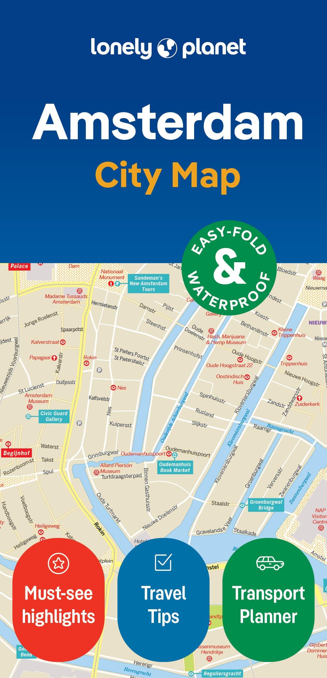 Lonely Planet Amsterdam City Map: Durable, Waterproof, Easy-Fold Planning Map with Attractions & Walking Tours (Compact City Planning Maps)