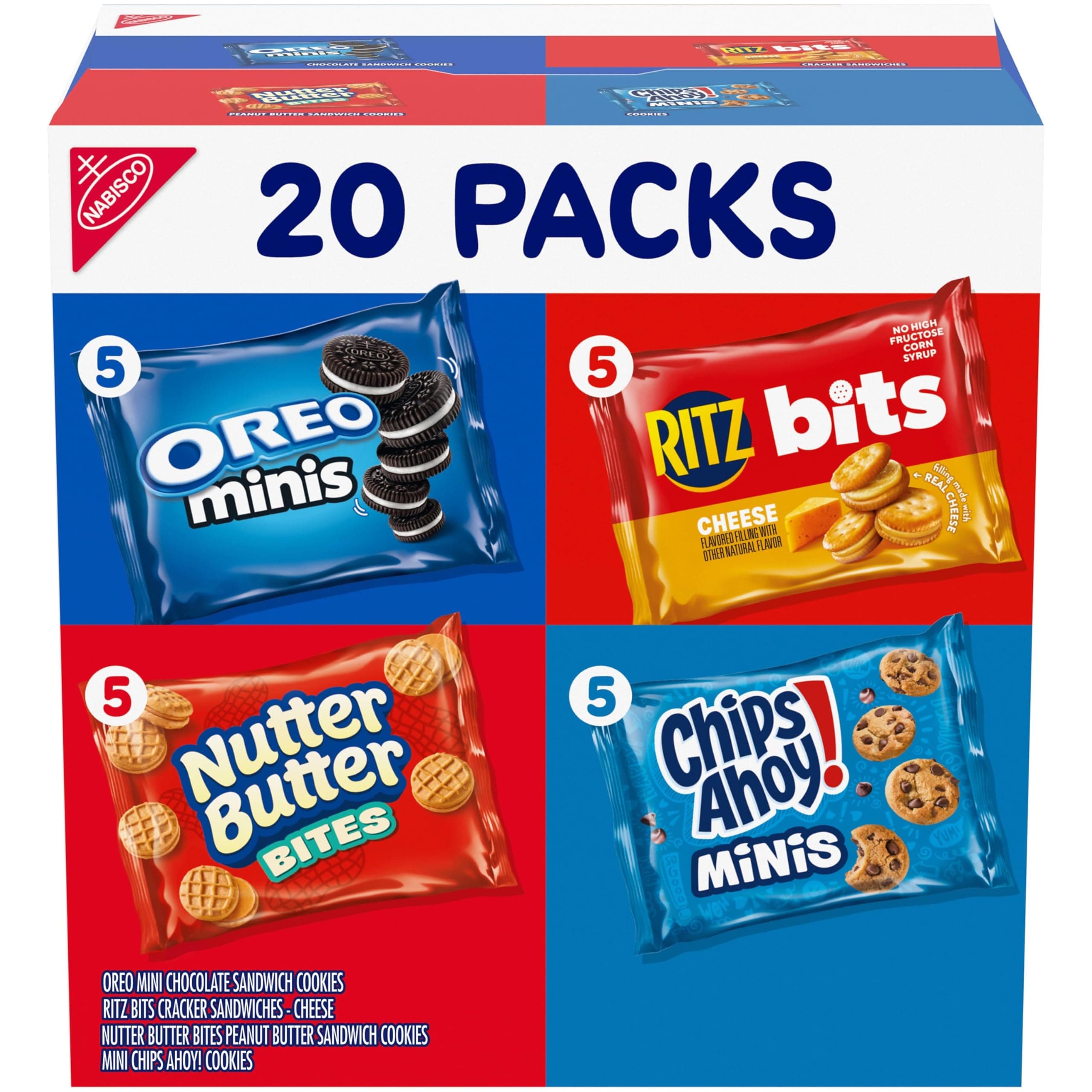 Variety Pack Classic Mix Variety Pack, Oreo, Nutter Butter Bites, RITZ Bits Cheese, 20-1oz Snack Pack