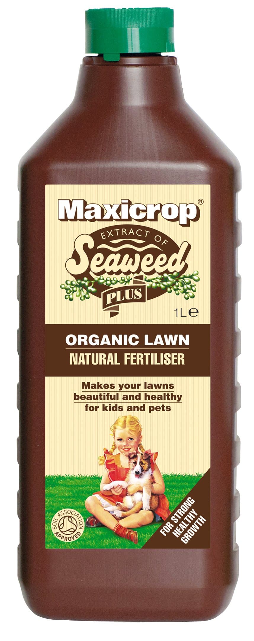 XOLNF61L Organic Lawn Fertiliser, 1L - Natural Organic Fertiliser with Seaweed Extract for Strong Growth and Healthy Root Development