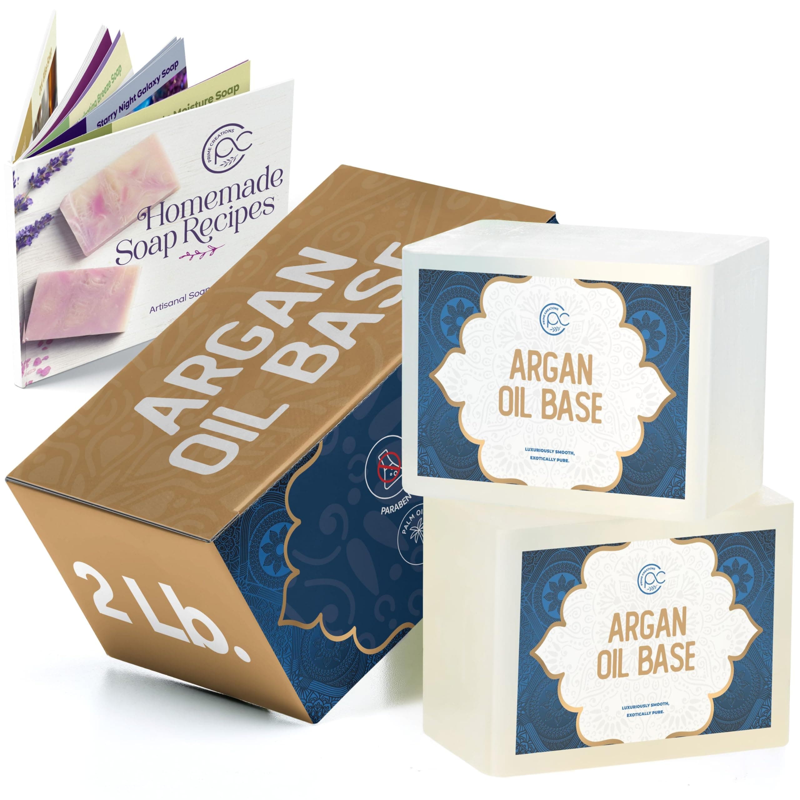 Soap Base for soap Making Supplies melt and Pour soap Base for DIY Crafting moisturizing Glycerin 2 LB, Unscented - Argan Oil