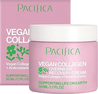 Pacifica Night Face Cream - Vegan Collagen Overnight Recovery Cream, Nighttime Face Cream for Anti-Aging & Wrinkles, Improves Dry Skin & Redness Vegan, Clean Beauty, Dermatologist Tested