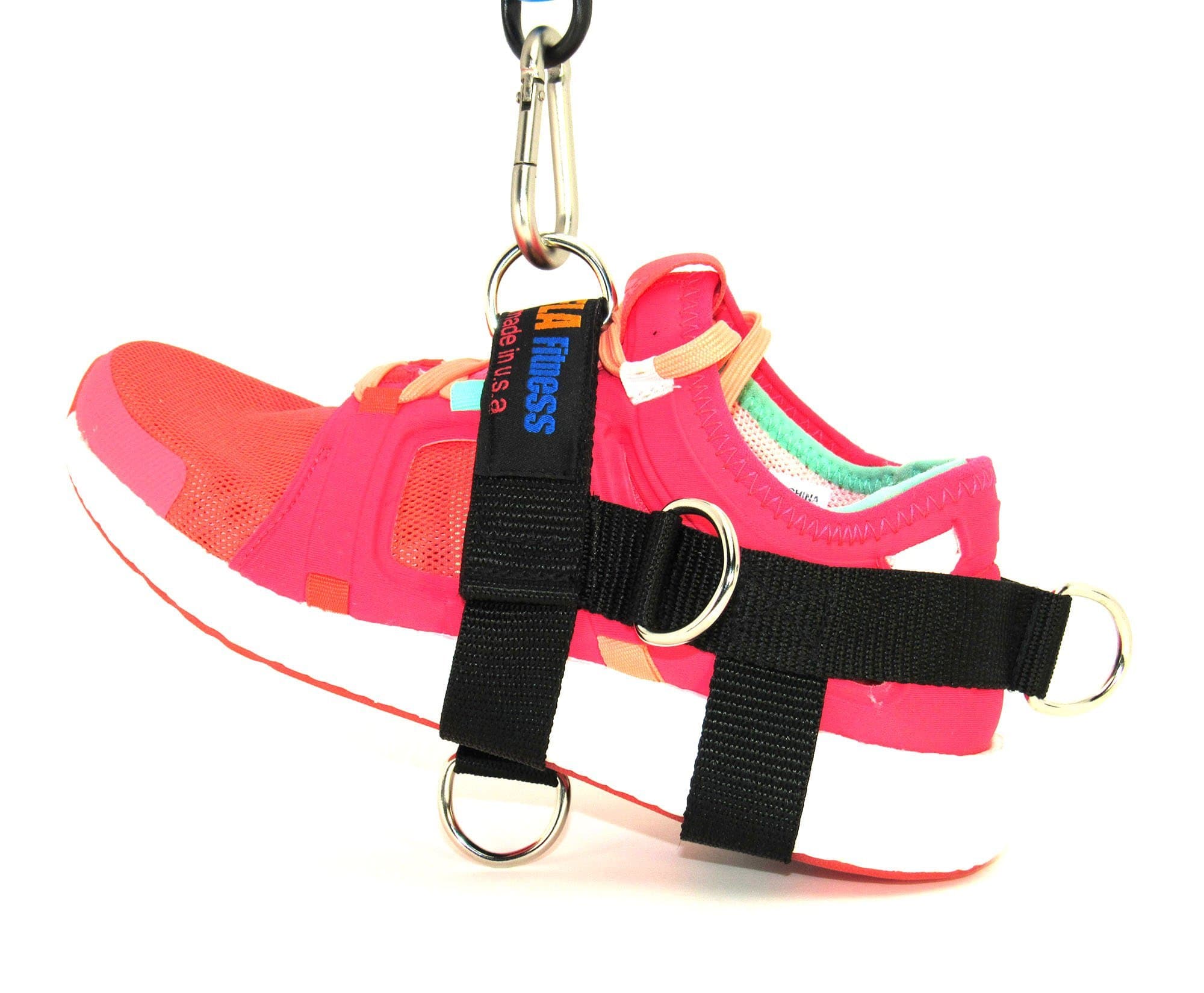 Glute Kickback Ankle Strap -Handmade in USA - 5 D-Rings (Single) (Black, Small)